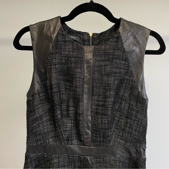 Judith and Charles Knit Leather Trim Black Dress - Picture 3 of 11